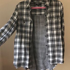 Black and White Madewell Plaid Button Down